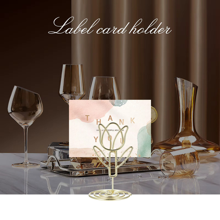 20 Stück Tischnummernhalter aus Metall in Gold mit Tulpenform für Hochzeit, Geburtstag und Party - Bild 2