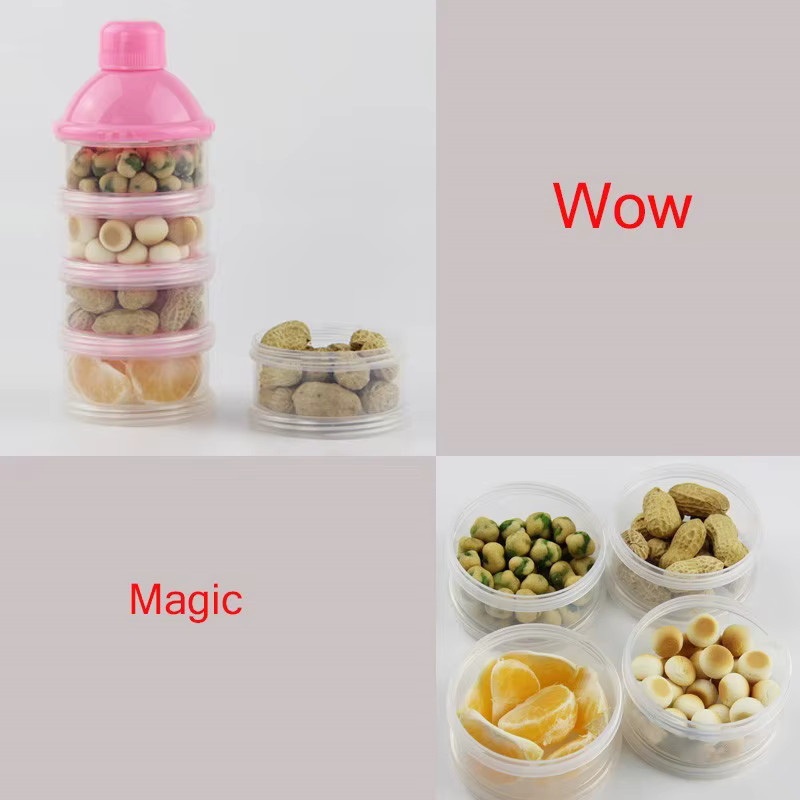 BPA-freie Aufbewahrungsbox für Milchpulver aus Polypropylen in Blau mit 3 oder 4 Schichten und Deckel - Bild 2