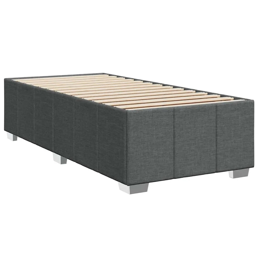 vidaXL Bettgestell ohne Matratze Dunkelgrau aus Stoff und Holzwerkstoff B/T/H: 100 x 200 cm - Bild 2