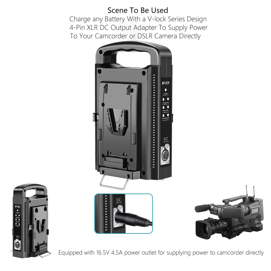 SmallRig Dual-Channel V-Mount Akkuladegerät in Schwarz für V-Lock Akkus - Bild 6