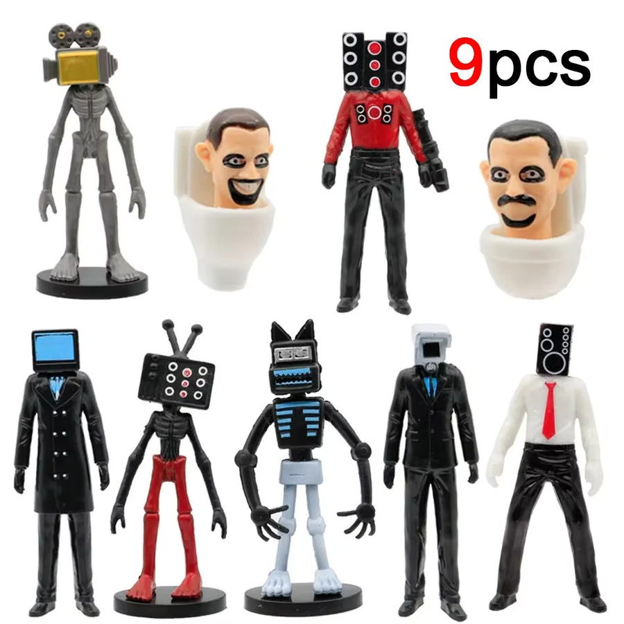 Bandai Skibidi Toilet Man Figuren, Bausteine Modell Spielzeug, 6-teiliges Set - Bild 4
