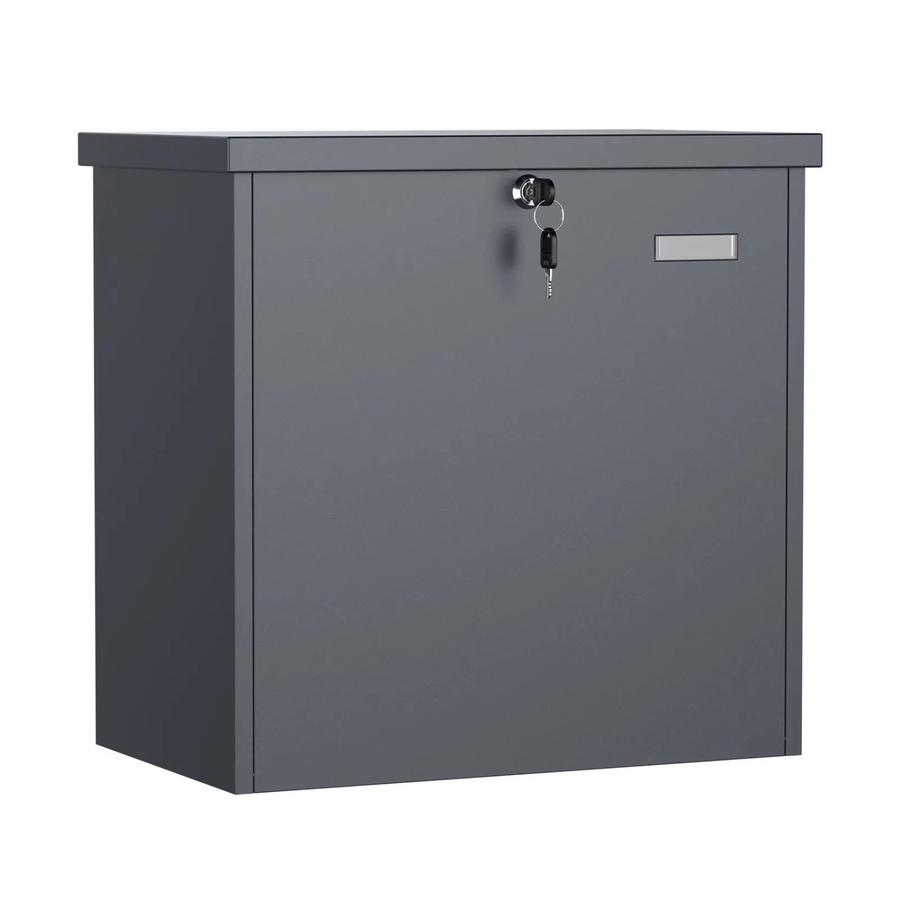 Wiltec Paketkasten Standbriefkasten Grau, H: 51 cm, B: 32 cm, T: 50 cm - Bild 2