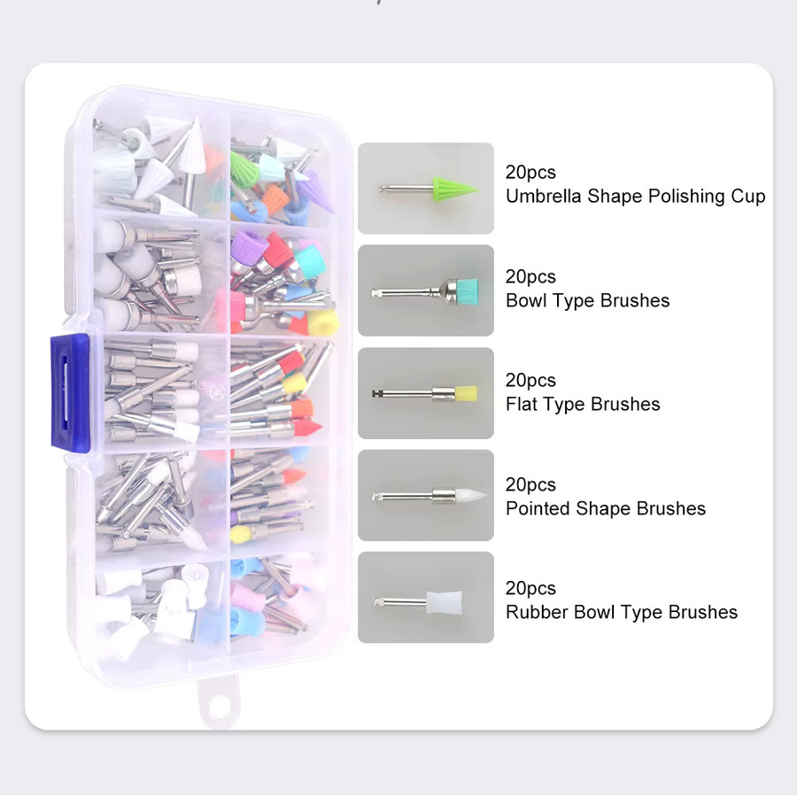 Denspay Prophy Pinsel, 100 Stück, Einweg, Nylon Borsten, konisch - Bild 2