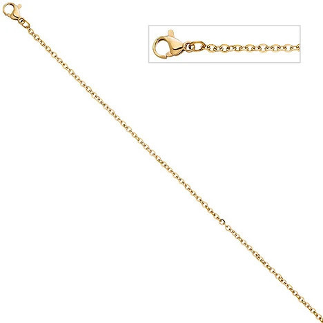 Colfem Halskette Edelstahl, gelbgold farben beschichtet, 1,9 mm, 46 cm, Unisex - Bild 1