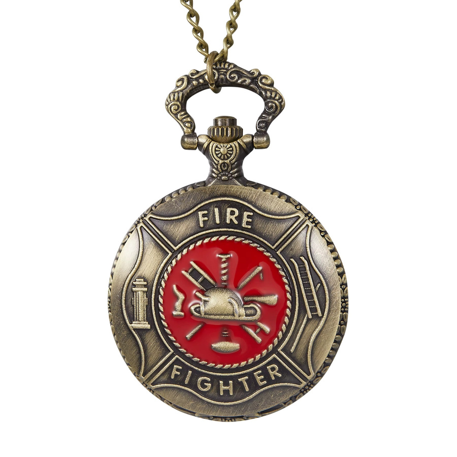 Gorben Retro Taschenuhr für Herren mit Quarzwerk und rotem Tropfer Relief Muster - Bild 3