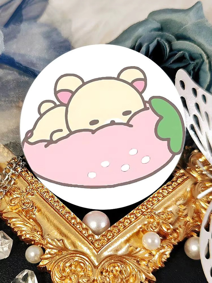 Brosche Rilakkuma, Runde Cosplay-Pins, Unisex - Bild 3