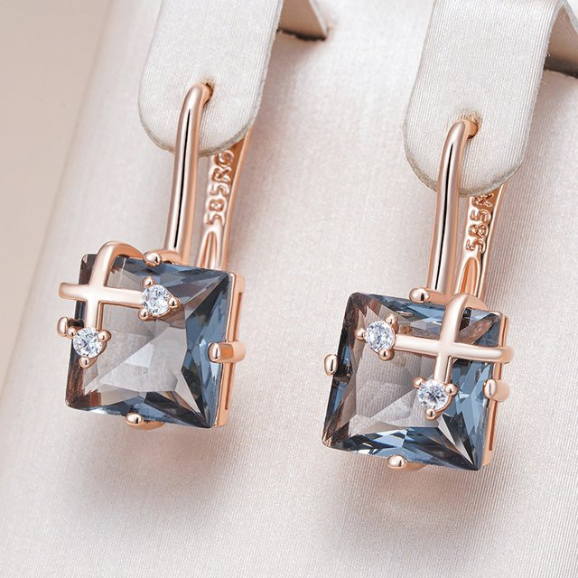 Kinel Ohrringe, 585 Gold, Roségold, Zirkonia, Damen, Vintage - Bild 1