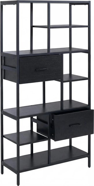 Regalschrank MCW-P11 Industrial im Design mit Schubladen, Farbe Schwarz, B/T/H: 81 x 33 x 150 cm - Bild 2