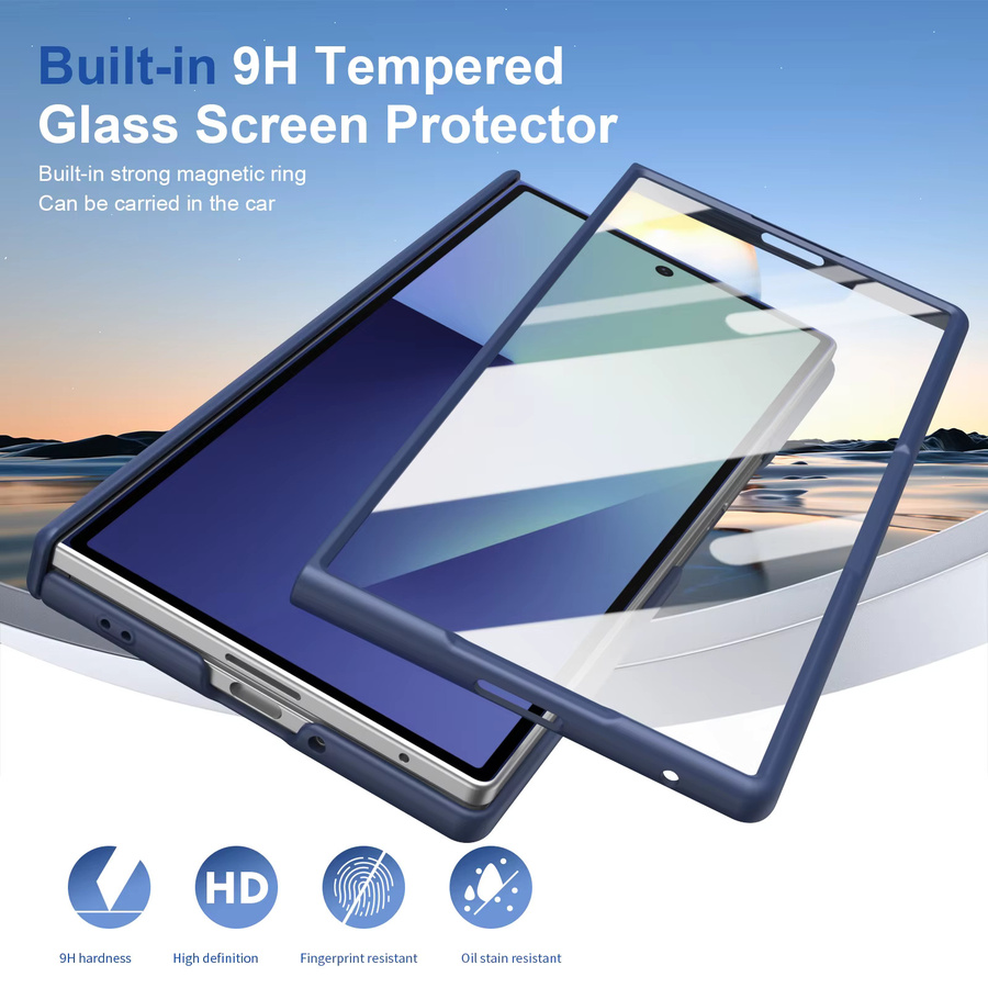 Magnetische Handyhülle aus Hart-PC mit Scharnierschutz und Schutzglasfolie für Samsung Galaxy Z Fold 8 Ultra 7 6 5 4 in Rot oder Blau - Bild 6