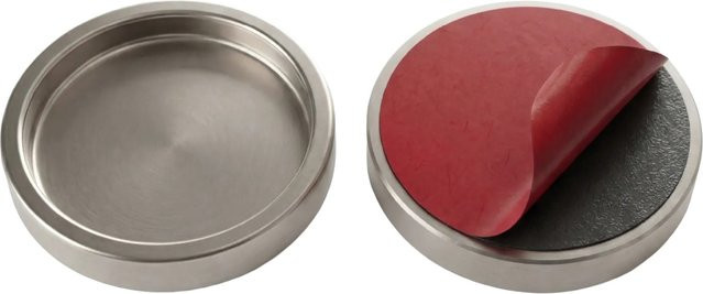 Doorlegro Klebegriffmuschel EasySlide in Edelstahl-Optik, Silber, Durchmesser: 6,5 cm - Bild 1