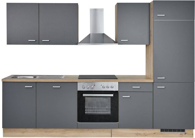 MENKE Küchenblock Gia in Grau mit Eiche Artisan Nachbildung, modern und freistehend, B/H/T: 280 x 200 x 60 cm - Bild 1