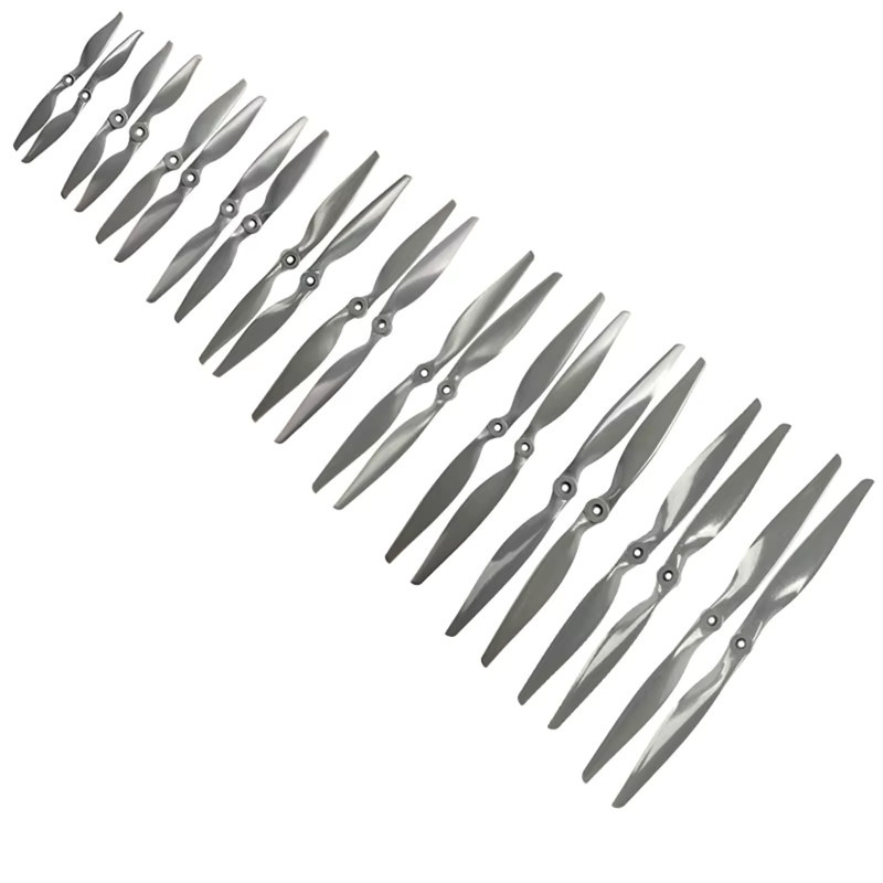 SD&HI RC Propeller Set CW CCW 2-Vane Direct Drive aus Nylon in Grau für RC Flugzeuge, Drohnen und Segelflugzeuge inklusive Adapterringen - Bild 1