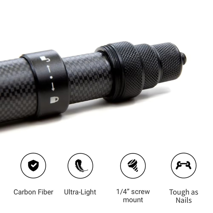 3M Carbon Fiber Selfie Stick aus Aluminiumlegierung in Schwarz für Insta360 X 4/5/ONE/RS und GoPro Hero 11 10 9 8 sowie DJI OSMO Action, 3m Länge - Bild 2
