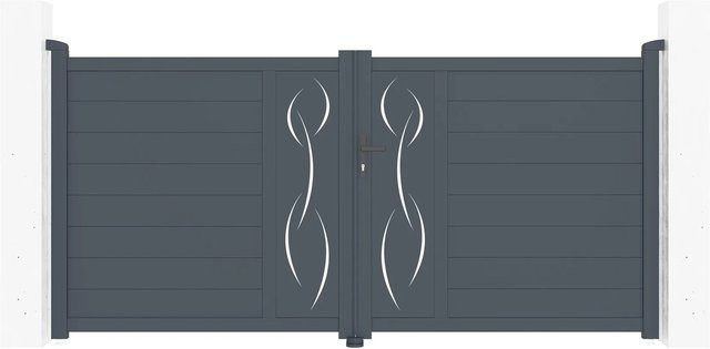 Casanoov Elektrisches Flügeltor Life aus Aluminium in Grau inklusive Drehtorantrieb Ranger B150, B/H: 305 x 145 cm - Bild 1