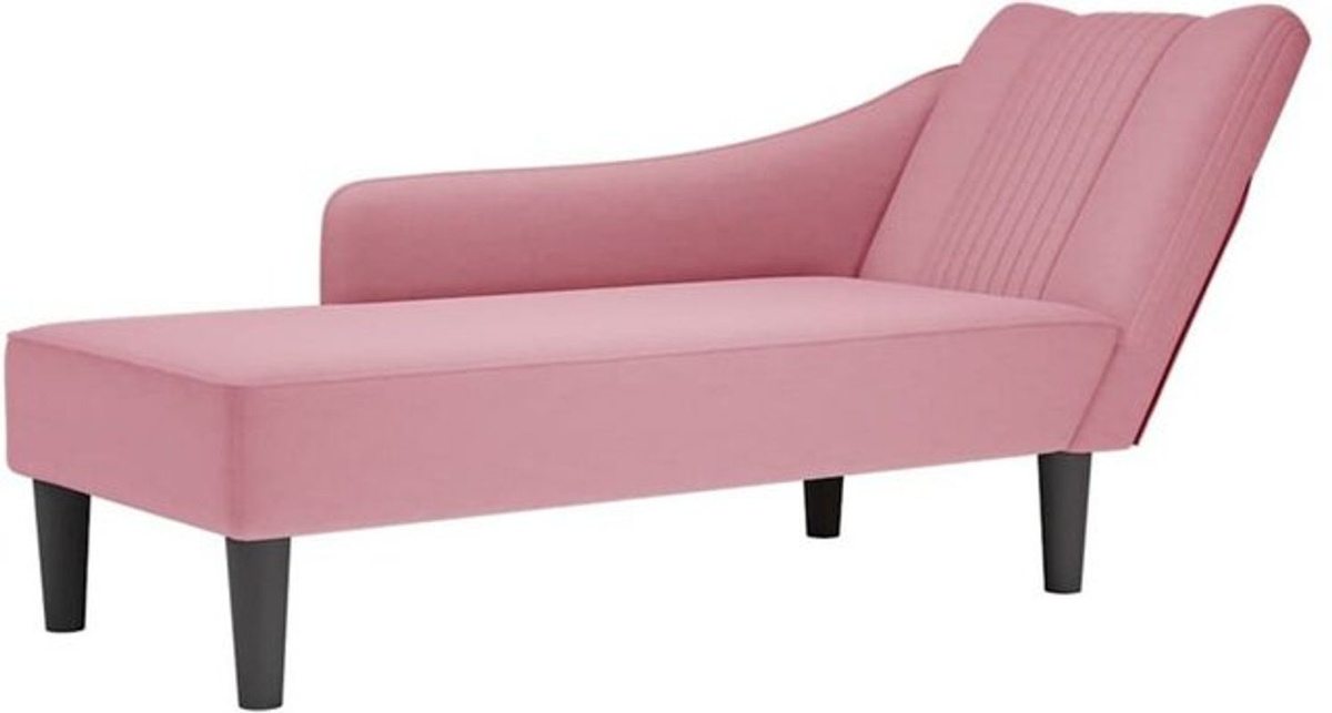 Vidaxl Chaiselongue mit rechter Armlehne aus Rosa Samt in modernem und klassischem Design - Bild 1