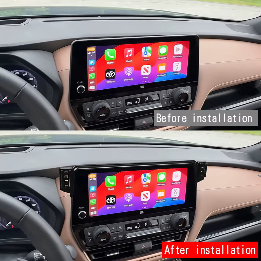 Smartphone Halterung für Toyota Grand Highlander 2024 mit kabelloser Ladefunktion und Schwerkraft-Mechanismus in Schwarz - Bild 2
