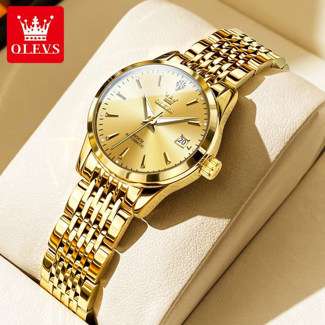 OLEVS Armbanduhr Automatik, Edelstahl, Weiß, Damen - Bild 1