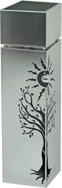 DELUKE Pflanzsäule LINZ aus Edelstahl in Silber mit Baummotiv für Innen- und Außenbereich, Höhe: 102 cm, Breite: 25 cm, Tiefe: 25 cm - Bild 1