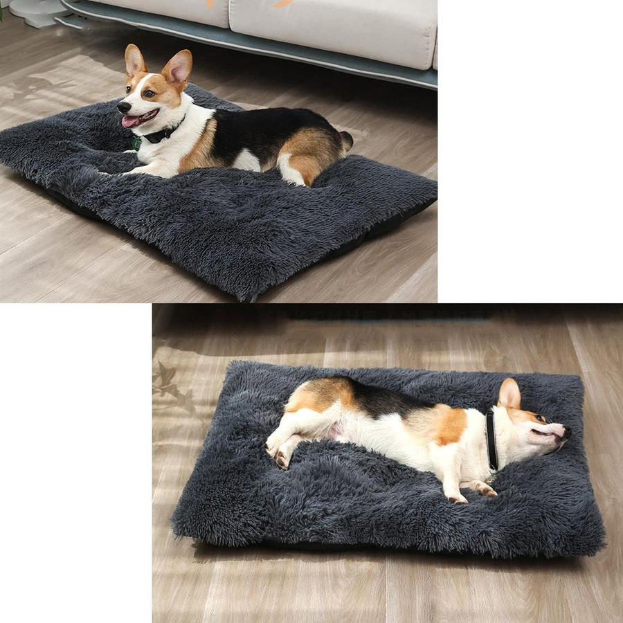 Waschbares Plüsch-Hundebett von Household supplies MH als Anti-Angst-Schlafmatte für kleine, mittelgroße und große Hunde, B/T: 60 x 40 cm - Bild 2