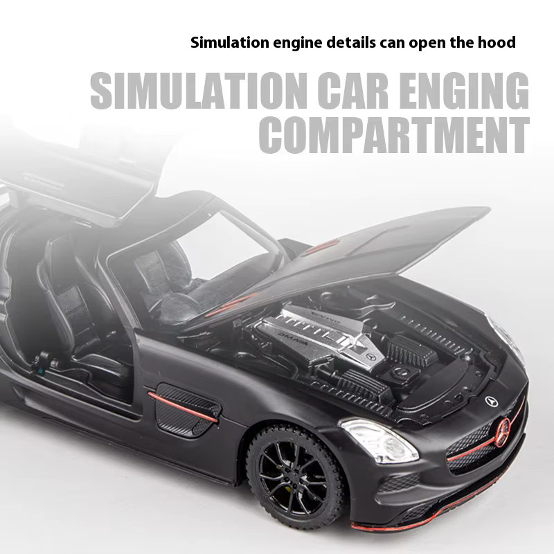 Maisto Benz SLS AMG Modellauto, 1:32, Metall, Gelb, Schwarz - Bild 5