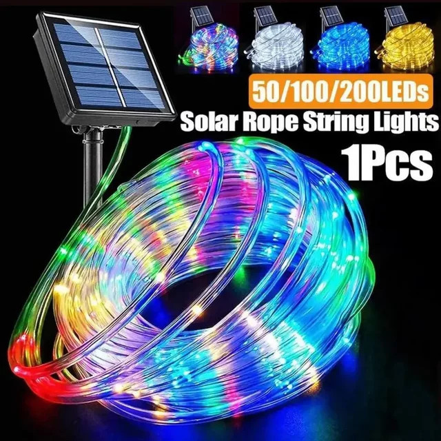 XIWANGFIRE Solar LED Lichterkette RGB Outdoor Wasserdichte String Lights für Garten, Weihnachten und Hochzeit - Bild 1