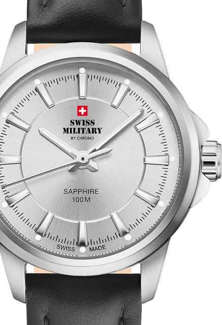 Swiss Military Armbanduhr, Quarz, Edelstahl, Leder, Silber, 28 mm, Damen - Bild 1