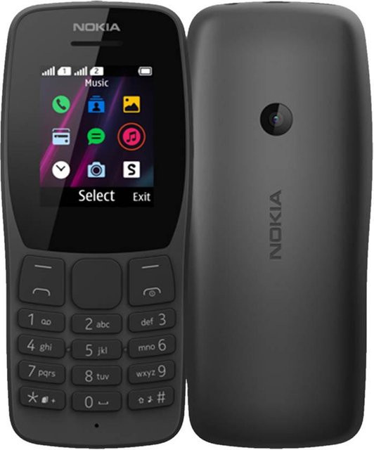 Refurbished Nokia 110 (2019) Dual-SIM Mobiltelefon in Schwarz - Bild 1