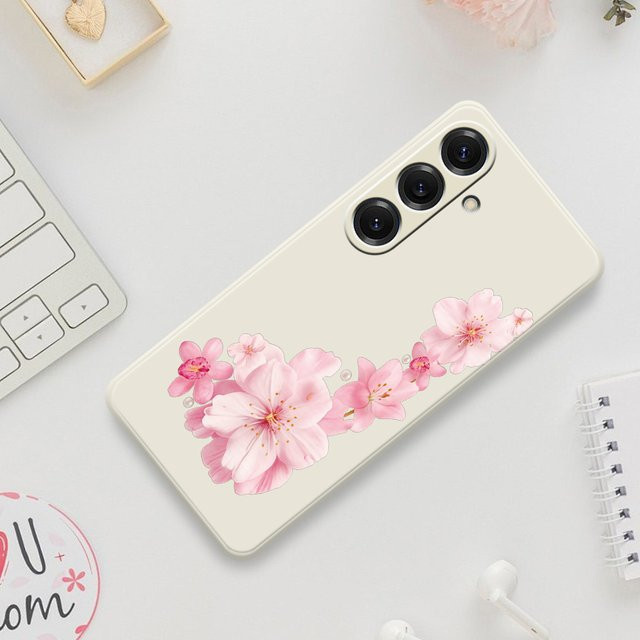 Kirschblüten Design Handy Schutzhülle Soft Cover für Samsung Galaxy S25 S24 S23 S22 S21 S20 Ultra Plus S20 FE S21 FE S23 FE S24 FE S10 Plus in Multicolour - Bild 1