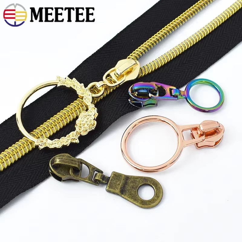 Meetee Reißverschluss-Schieber Nr. 5 aus Metall in Multicolour für Nylon-Reißverschlussbänder und Kleidung Reparatur-Set - Bild 3