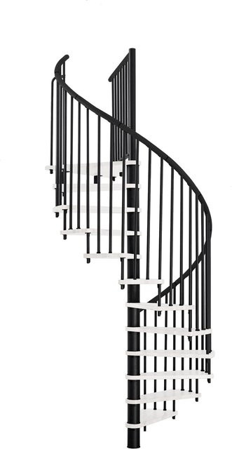 Minka Spindeltreppe Spiral Effect in Schwarz-Weiß mit Durchmesser: 120 cm für eine Raumhöhe bis 305 cm - Bild 1