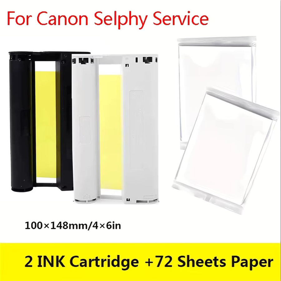 Fotopapier-Set mit 3-Farben-Tintenkassette kompatibel mit Canon Selphy CP1300 CP1500 CP1200 KP-108IN, 108 Blatt, Format: 10 x 15 cm - Bild 2
