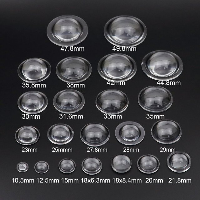 DUTRIEUX PMMA Plano Convex Acryl Kondensatorlinse Transparent für Zoom LED Taschenlampe und Stirnlampe (Durchmesser: 10,5 mm bis 21,8 mm) - Bild 1
