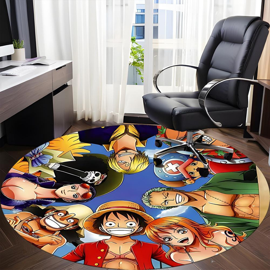 Runder Teppich One Piece Crew von YangJOJO für Büro, Schlafzimmer und Wohnzimmer, Durchmesser: 80 cm - Bild 4