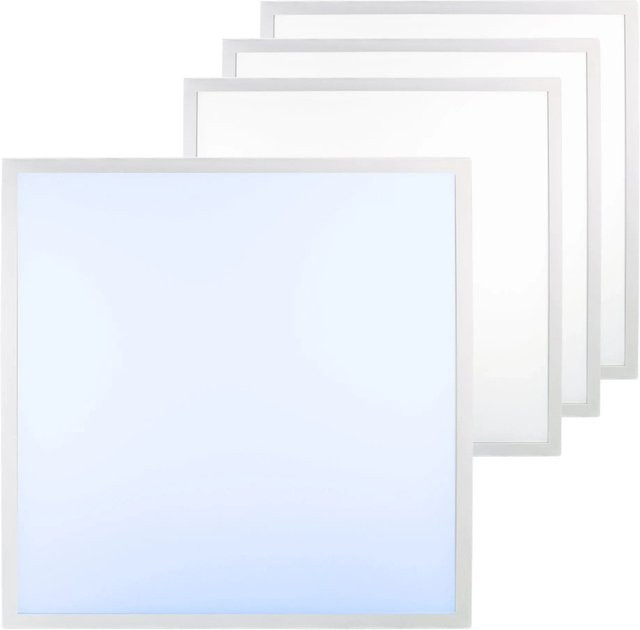 ENOVALITE 4er Pack LED Panel Deckenleuchte mit Philips Driver, Farbe: Weiß, B/T: 62 x 62 cm, 36W, 3600Lm, 6000K Kaltweiß, UGR < 19 Rasterleuchte - Bild 1