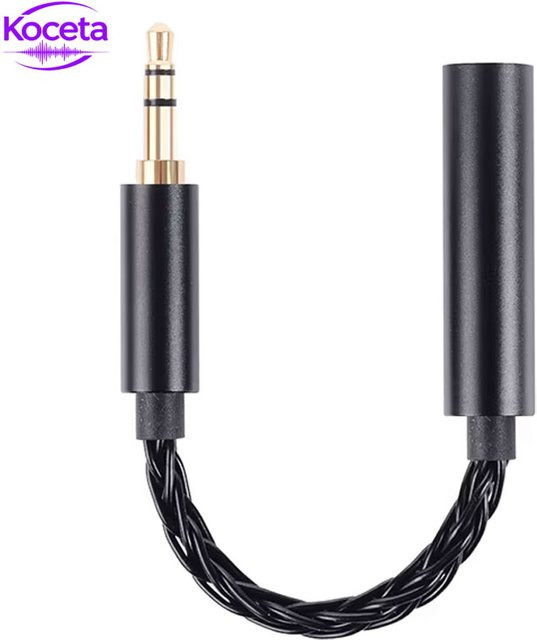 Koceta HiFi Adapterkabel von 4,4mm Stecker auf 3,5mm Buchse in Schwarz und Silber für balancierte Audio-Kopfhörer - Bild 1