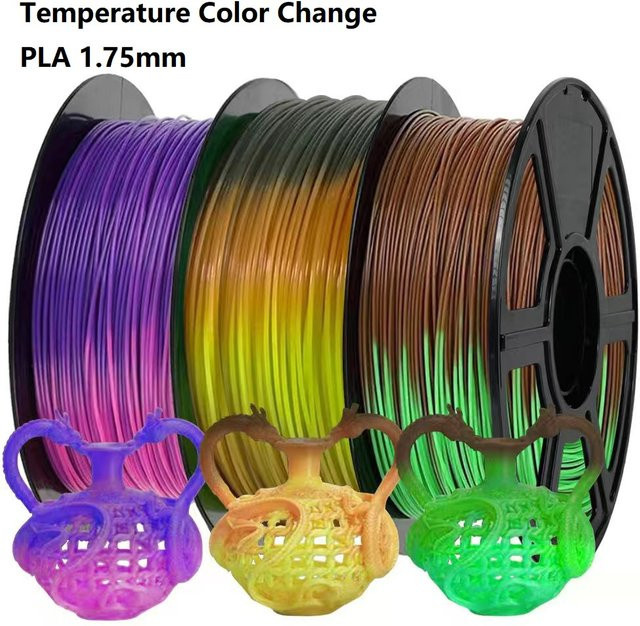 3D Maliang PLA Filament Temperatur-Farbwechsel 1,75 mm für FDM 3D-Drucker in Blau, Grün, Rot und Schwarz - Bild 1