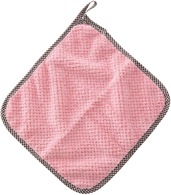 GoolRC Geschirrtücher aus Korallenfleece in Pink, superabsorbierendes Mehrzweck-Reinigungstuch mit Aufhängeschlaufe - Bild 1