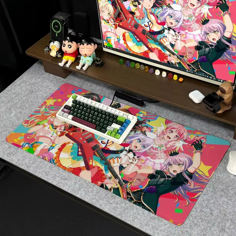 B-BanG D-Dream Mauspad XXL rutschfeste Gamer-Schreibtischunterlage mit HD Art Design in Schwarz und Multicolour, B/T: 90 x 40 cm - Bild 2