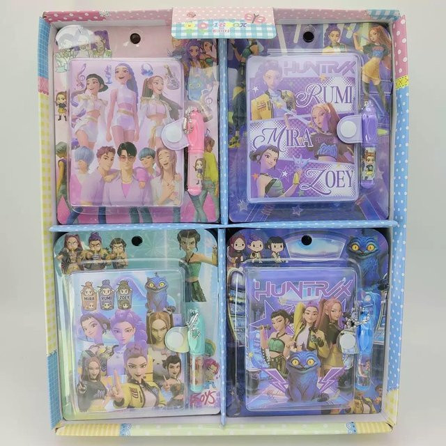 4-teiliges Dämonenjäger Mini-Notizbuch-Set mit Kugelschreiber von Yiran toy 1 in Multicolour - Bild 1
