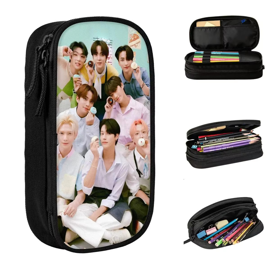 Federmappe ATEEZ Atiny Kpop Star Design in Schwarz für Schüler und Studenten - Bild 7