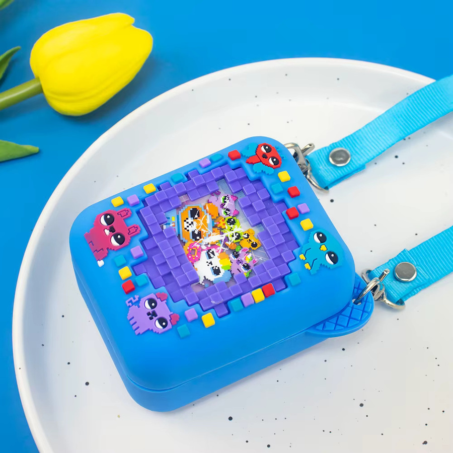 Stoßfeste 3D-Tierdruck Silikonhülle in Blau für dein Bitzee Virtual Electronic Pet - Bild 2