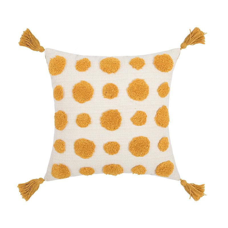 Ins Style Bestickter Plüsch Kissenbezug mit Quaste aus Polyester und Baumwolle, B/T: 45 x 45 cm - Bild 2