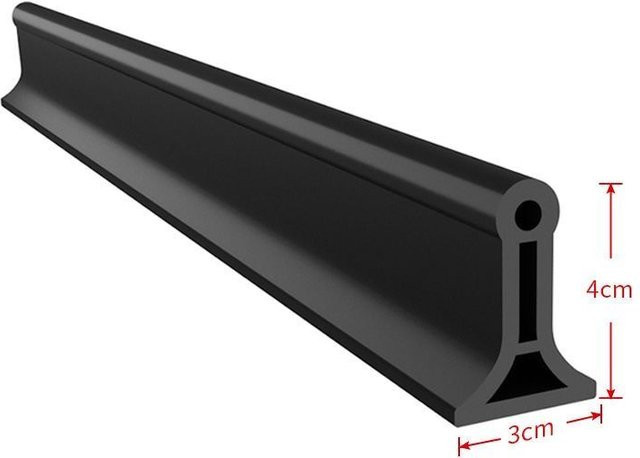 Selbstklebender Silikon-Wasserhaltestreifen als biegsame Duschwasserbarriere von Yiran Furniture, Farbe: Schwarz, Länge: 60 cm - Bild 1