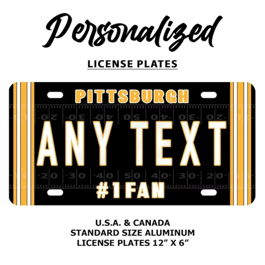 Personalisiertes Pittsburgh Steelers Aluminium-Nummernschild von CIFBUY in Rot und Schwarz als dekoratives Metall-Schild für Auto, Garage oder Wand - Bild 4