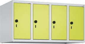 C+P Aufsatzschrank 7035/0024 mit 4 Abteilen und Sicherheits-Drehriegel, B/T/H: 100 x 50 x 50 cm, Stahl, Lichtgrau und Clowngrün - Bild 1
