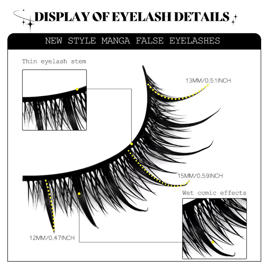 VELTRINAY Manga Lashes Künstliche Wimpern, Unisex - Bild 6