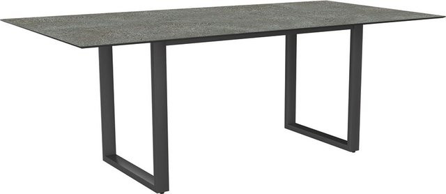 Stern Kufentisch aus Aluminium in Graphit mit Silverstar 2.0 Tischplatte Dekor Flint, B/T: 200 x 100 cm - Bild 1