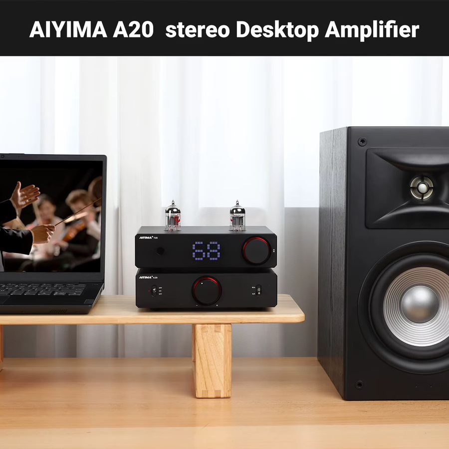 AIYIMA A20 HPF Stereo-Leistungsverstärker mit PFFB und Hochpassfilter, TPA3255 HiFi 2.0 Audio-Verstärker in Schwarz, 300Wx2 mit XLR/RCA Symmetrischem Eingang - Bild 5