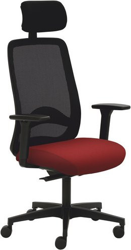 Mayer Sitzmöbel Drehstuhl mit Kopfstütze und Armlehnen, rot, B/H: 70 x 63 cm - Bild 1