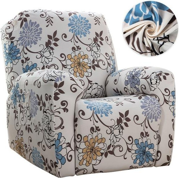 Lellen Floraler Stretch-Liegesofabezug für 1 Sitz, abnehmbarer Schonbezug für Relax-Sessel in Multicolour - Bild 1
